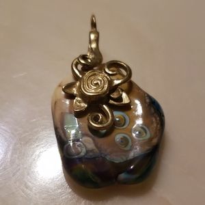 Ceramic and glass flower Pendent